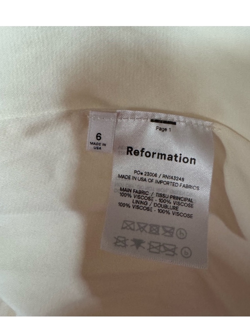 Reformation Lorelei Dress Sz 6 White - Picture 3 of 9